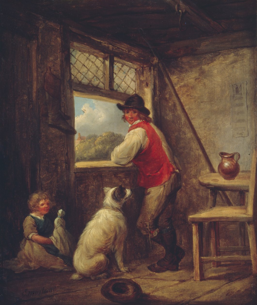 Camponês em uma janela, início da década de 1790. de George Morland