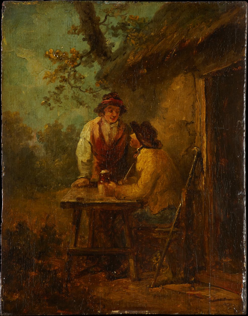 Camponeses diante de uma cabana de George Morland