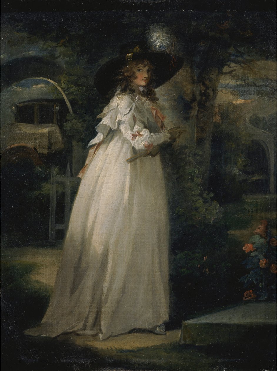 Retrato de uma rapariga num jardim de George Morland
