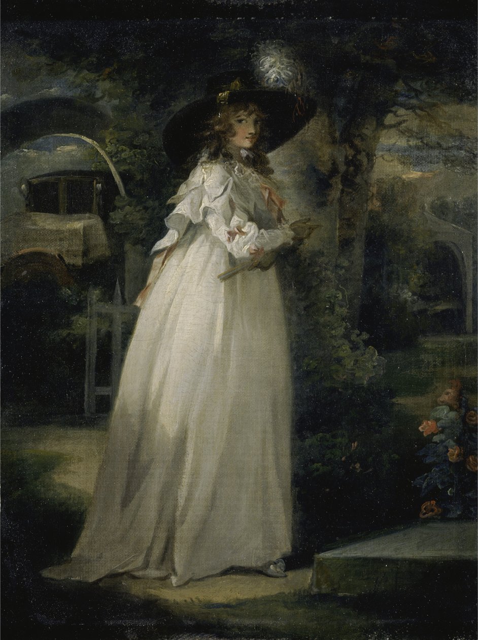 Retrato de uma menina no jardim, c.1786-88 (óleo sobre tela) de George Morland