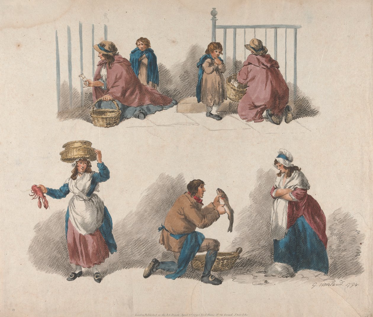 Conjunto de Cinco: Cinco estudos de Pedleiros de George Morland