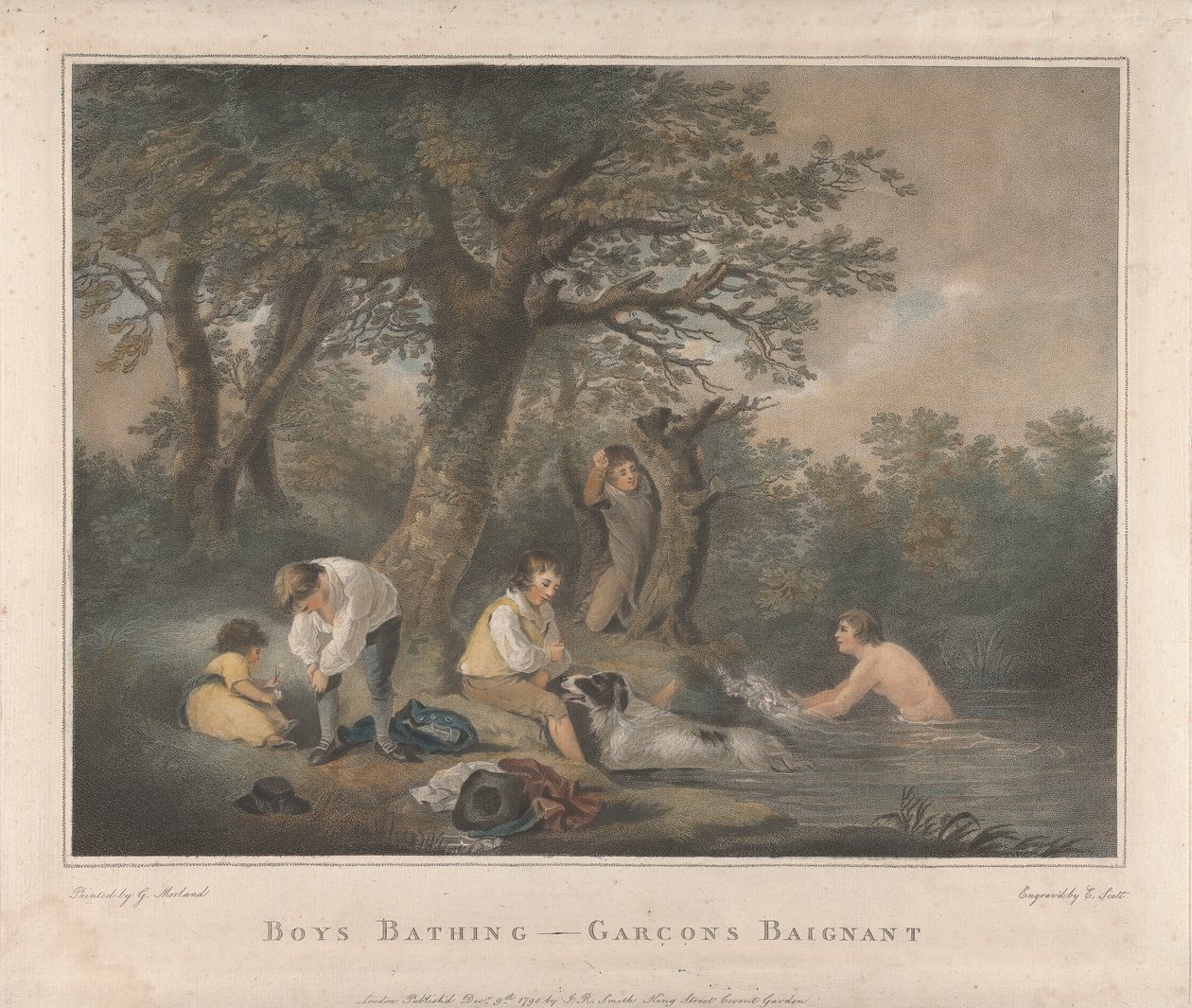 Conjunto de Quatro: Banho de Banho para Rapazes de George Morland