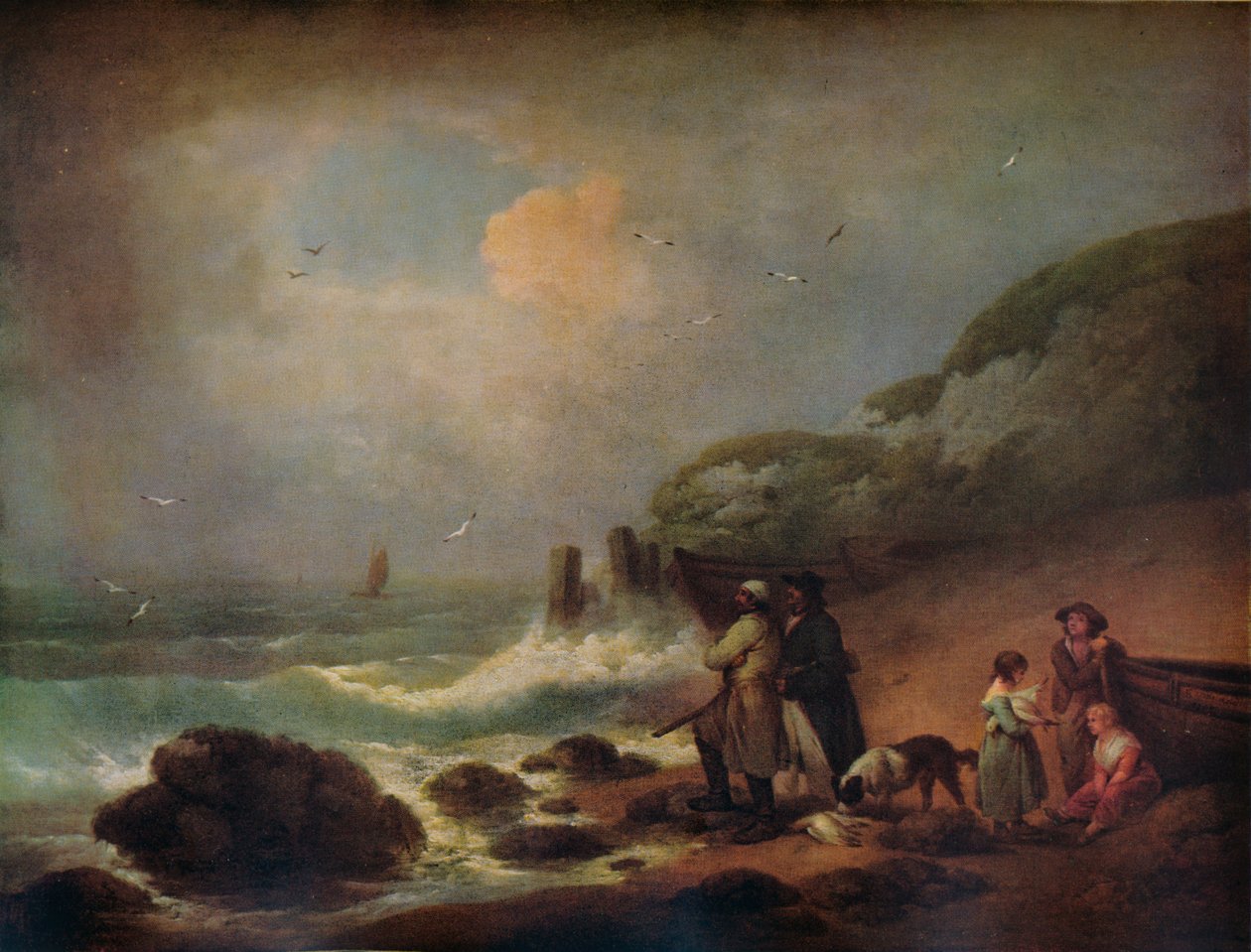 Fotografar aves marinhas, 1795 de George Morland