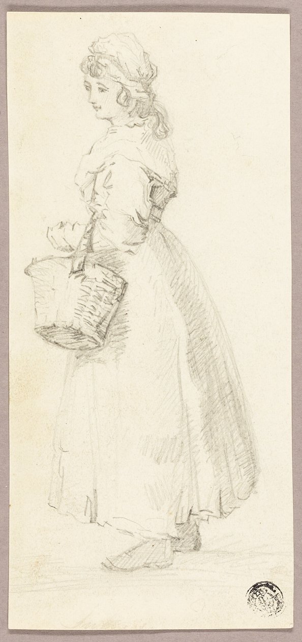 Rapariga de pé com cesto de George Morland