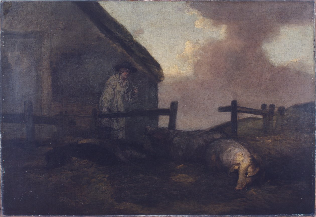 Pastor de porcos (óleo sobre tela) de George Morland