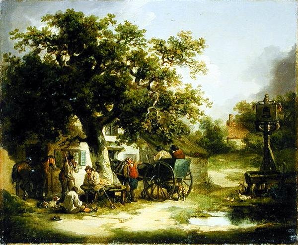 The Bell Inn, Kilburn (óleo sobre tela) de George Morland