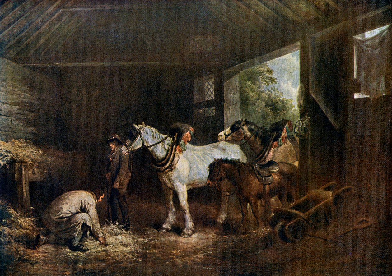 O interior do estábulo, 1791, 1912. de George Morland