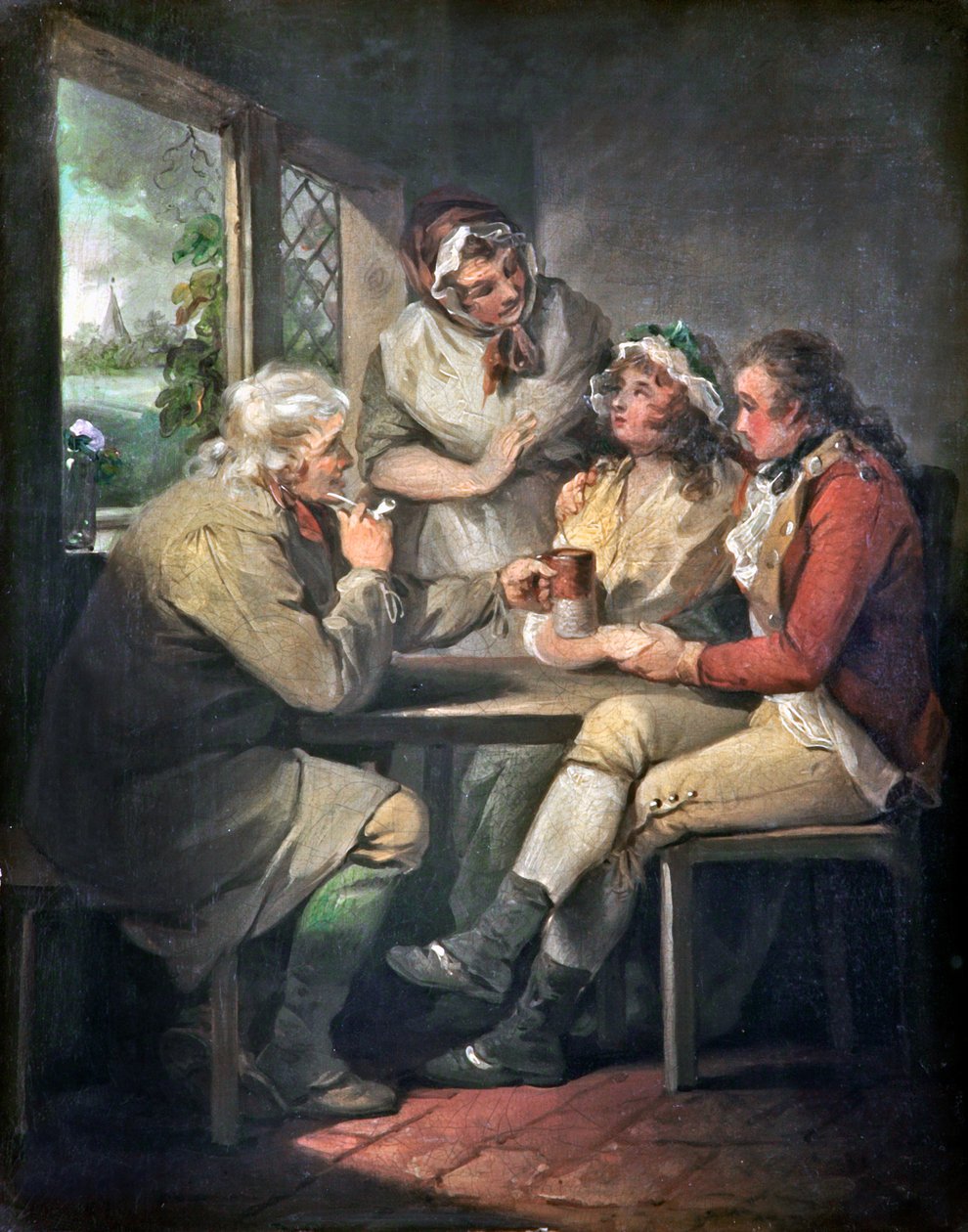 O Regresso do Soldado, c.1790 (óleo sobre tela) de George Morland
