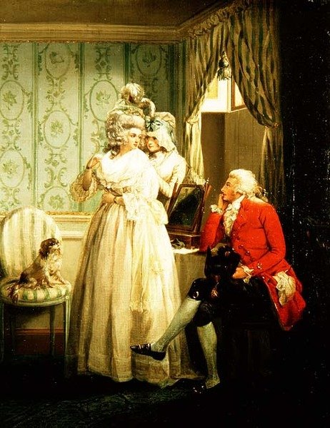 A História de Laetitia: "Vestir-se para a Mascarada". de George Morland