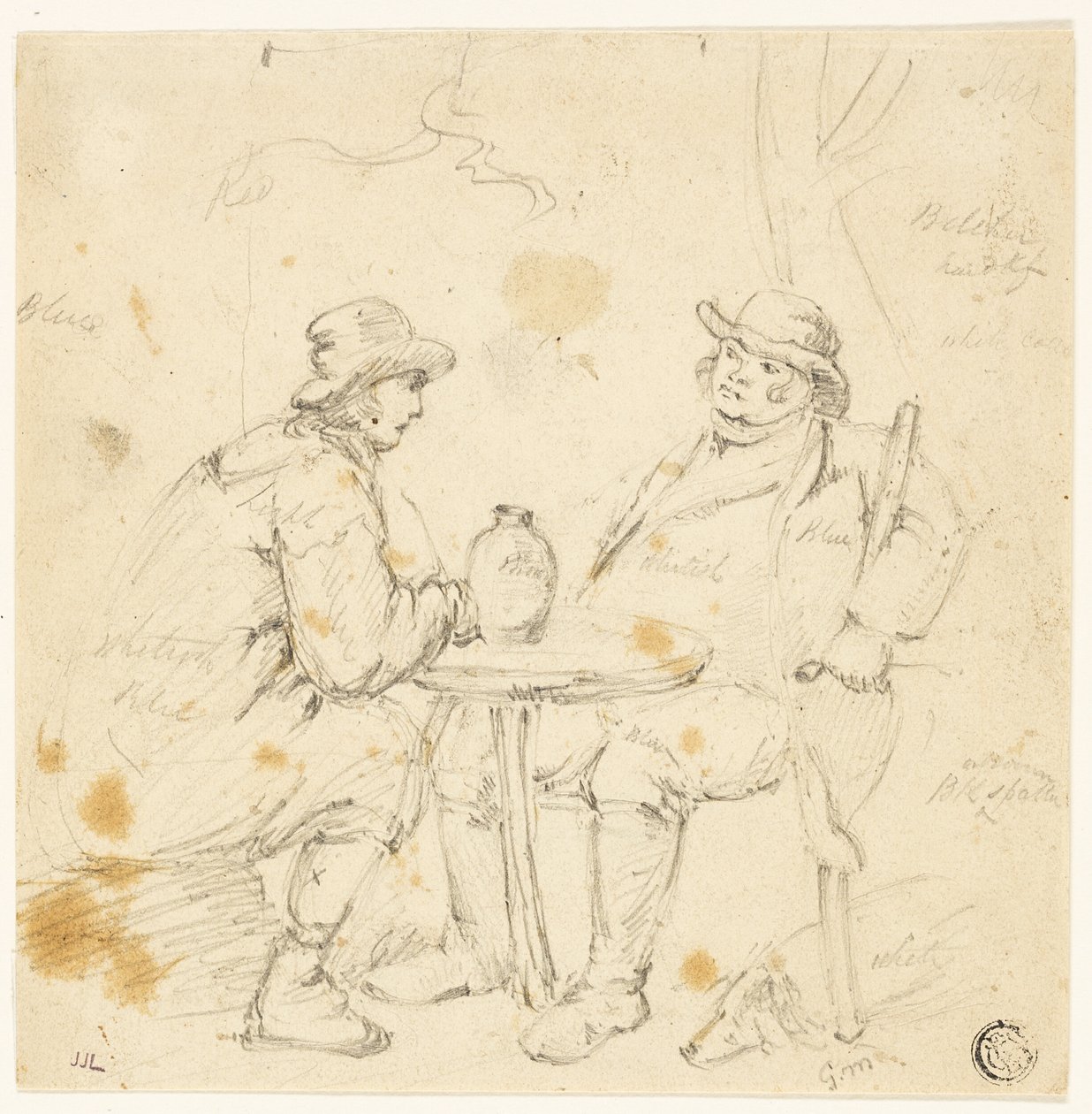 Dois homens à mesa de George Morland
