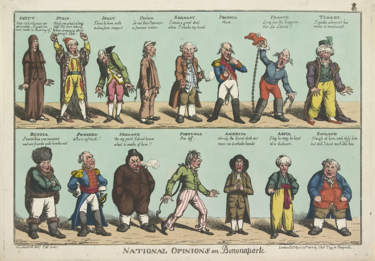 Opiniões nacionais sobre Napoleão Bonaparte de George Moutard (after) Woodward