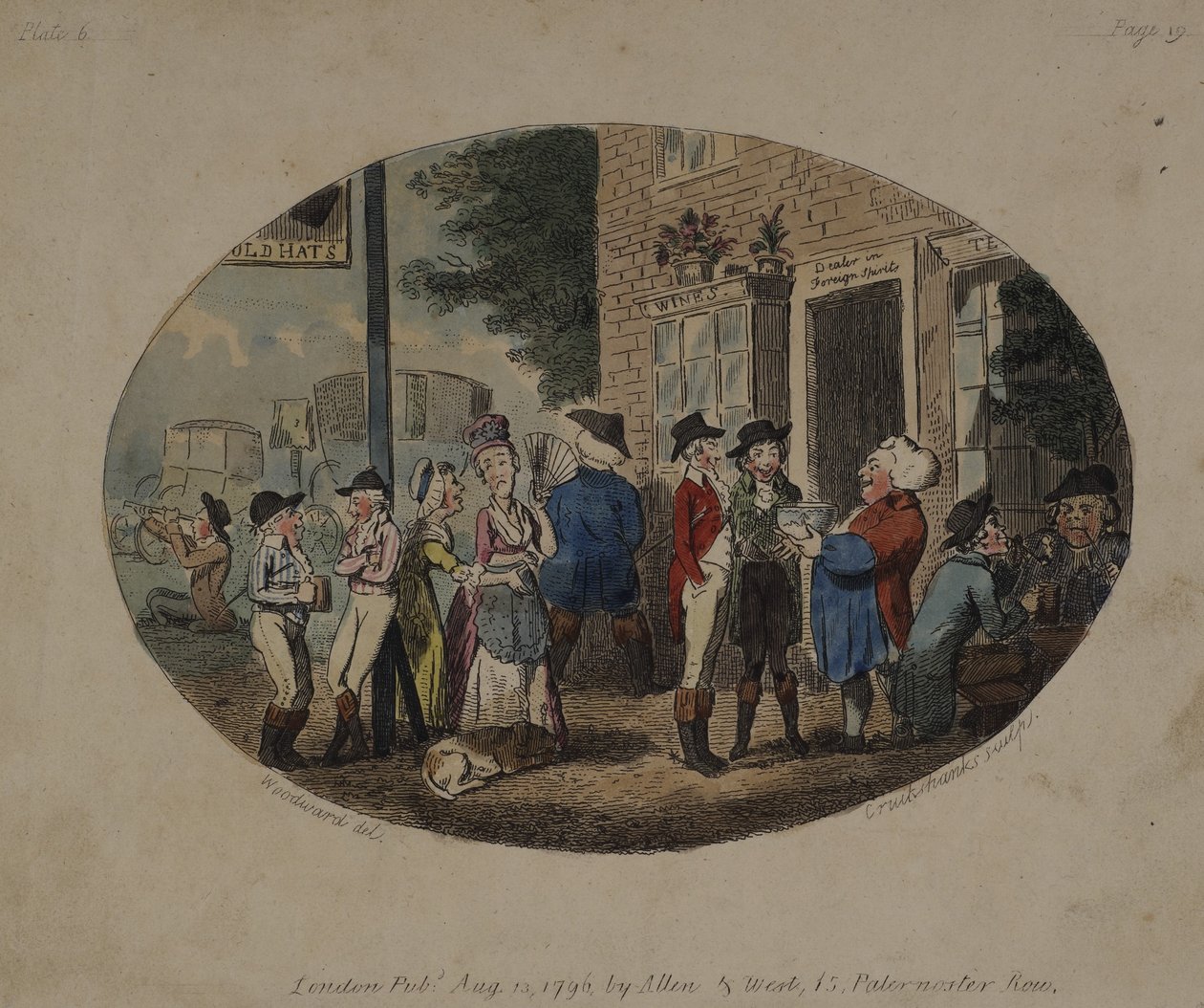 Tavern velho dos chapéus, Uxbridge, 1796 de George Moutard Woodward
