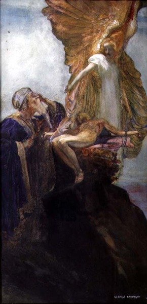 Abraão e Isaac (aguarela sobre papel) de George Murray