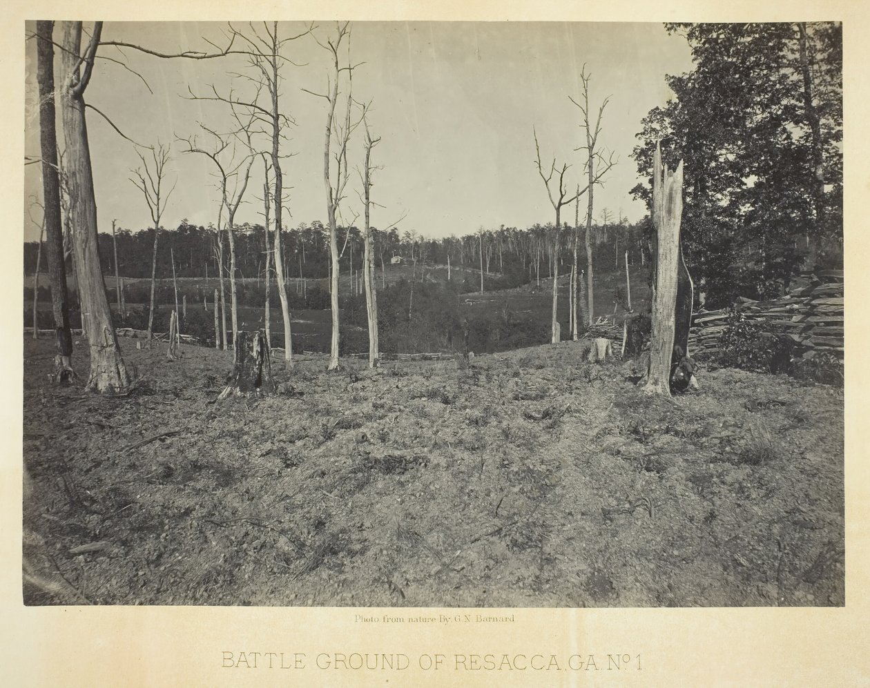 Campo de Batalha de Resacca, GA, nº 1, 1866. de George N. Barnard