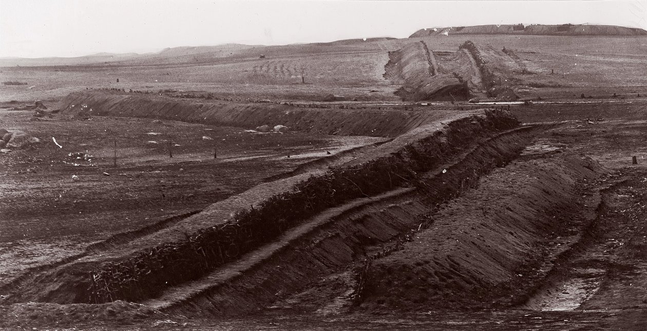 Terraplanagem Confederada, Centreville, Virgínia, 1862. de George N. Barnard
