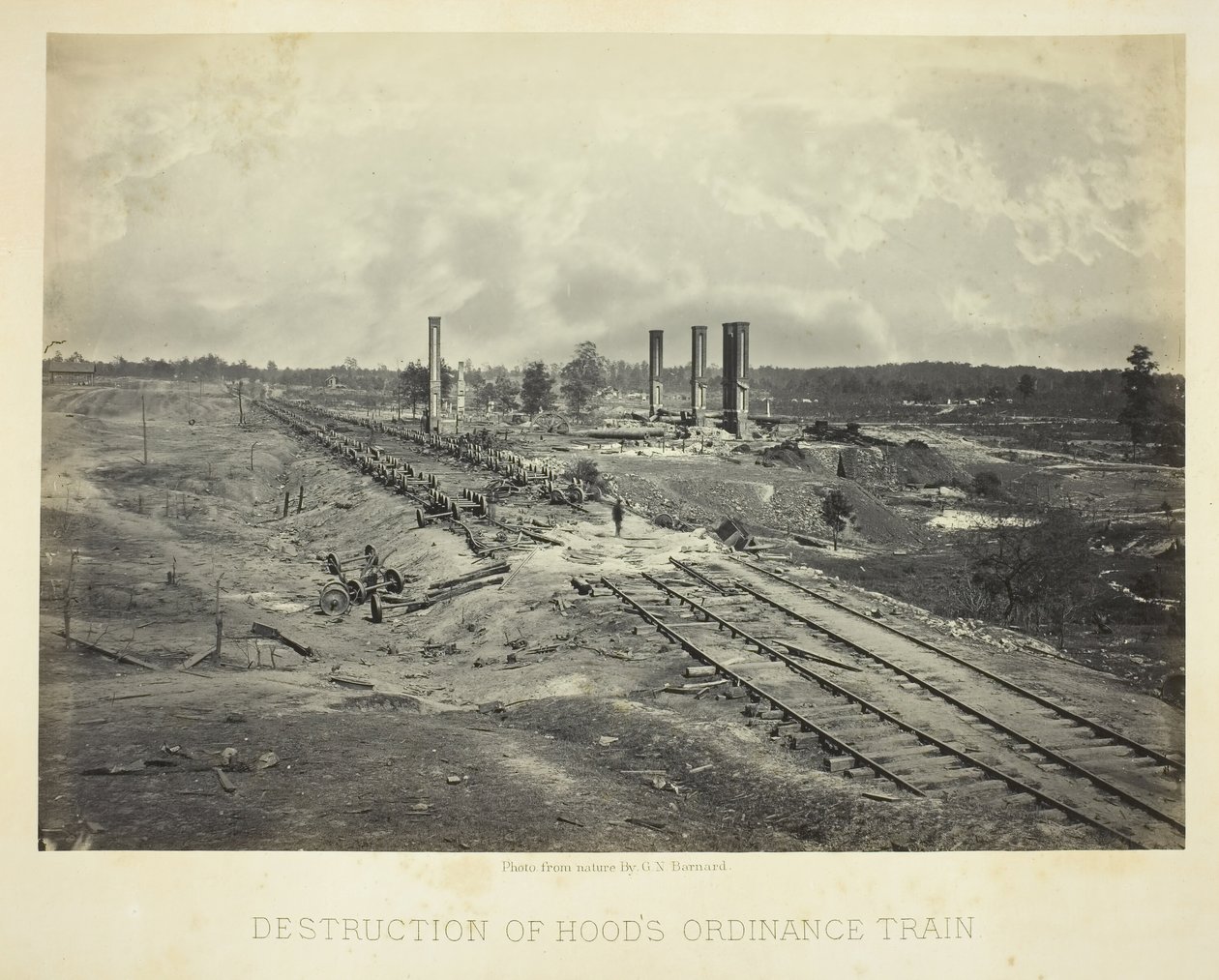 Destruição do Trem da Portaria de Hood, 1864. de George N. Barnard