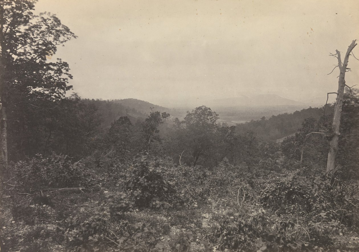 Mission Ridge Cena do ataque de Sherman, década de 1860. de George N. Barnard