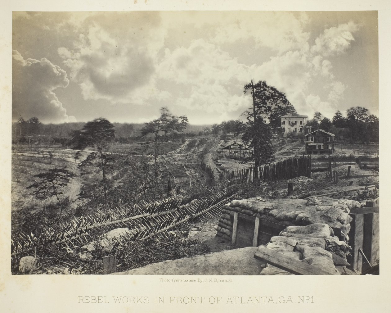 Obras rebeldes em frente de Atlanta, GA, n.º 1 de George N. Barnard