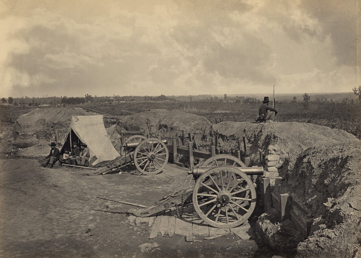 Fortificações confederadas diante de Atlanta, Geórgia, n.º 4 de George N. Barnard