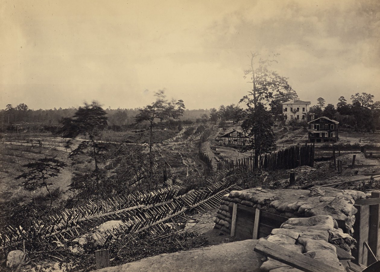 O «Rebel» trabalha em frente a Atlanta, na Geórgia, n.º 1 de George N. Barnard