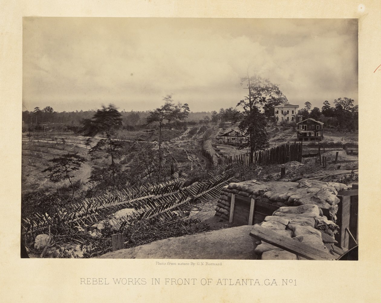 Fortificações rebeldes em frente de Atlanta, Geórgia, n.º 1 de George N. Barnard