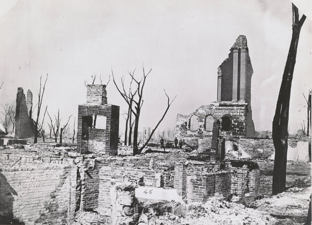 Ruínas do edifício da Sociedade Histórica de Chicago após o Grande Incêndio de Chicago, 1871 de George N. Barnard