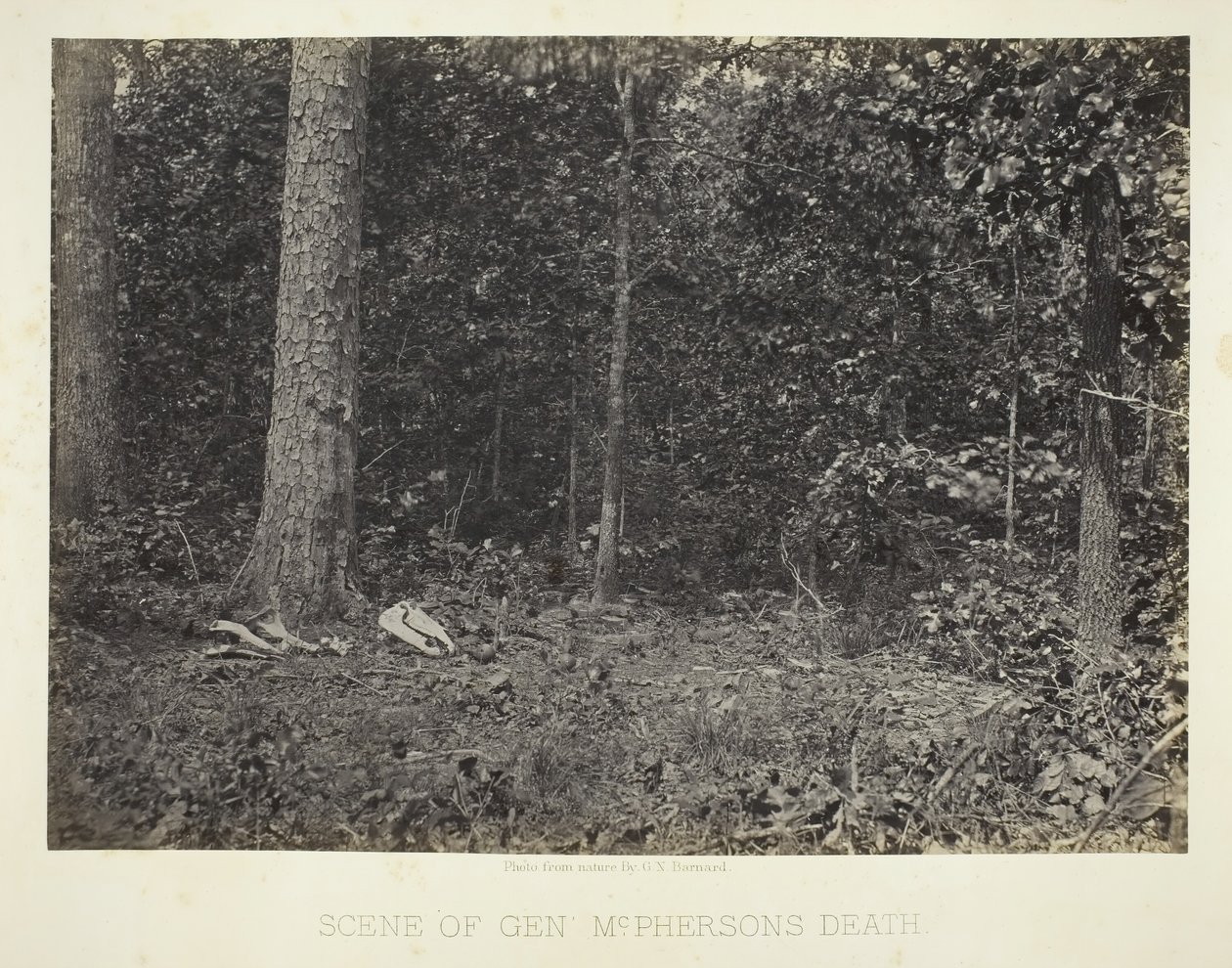 Cena da morte do general McPherson, 186466. de George N. Barnard