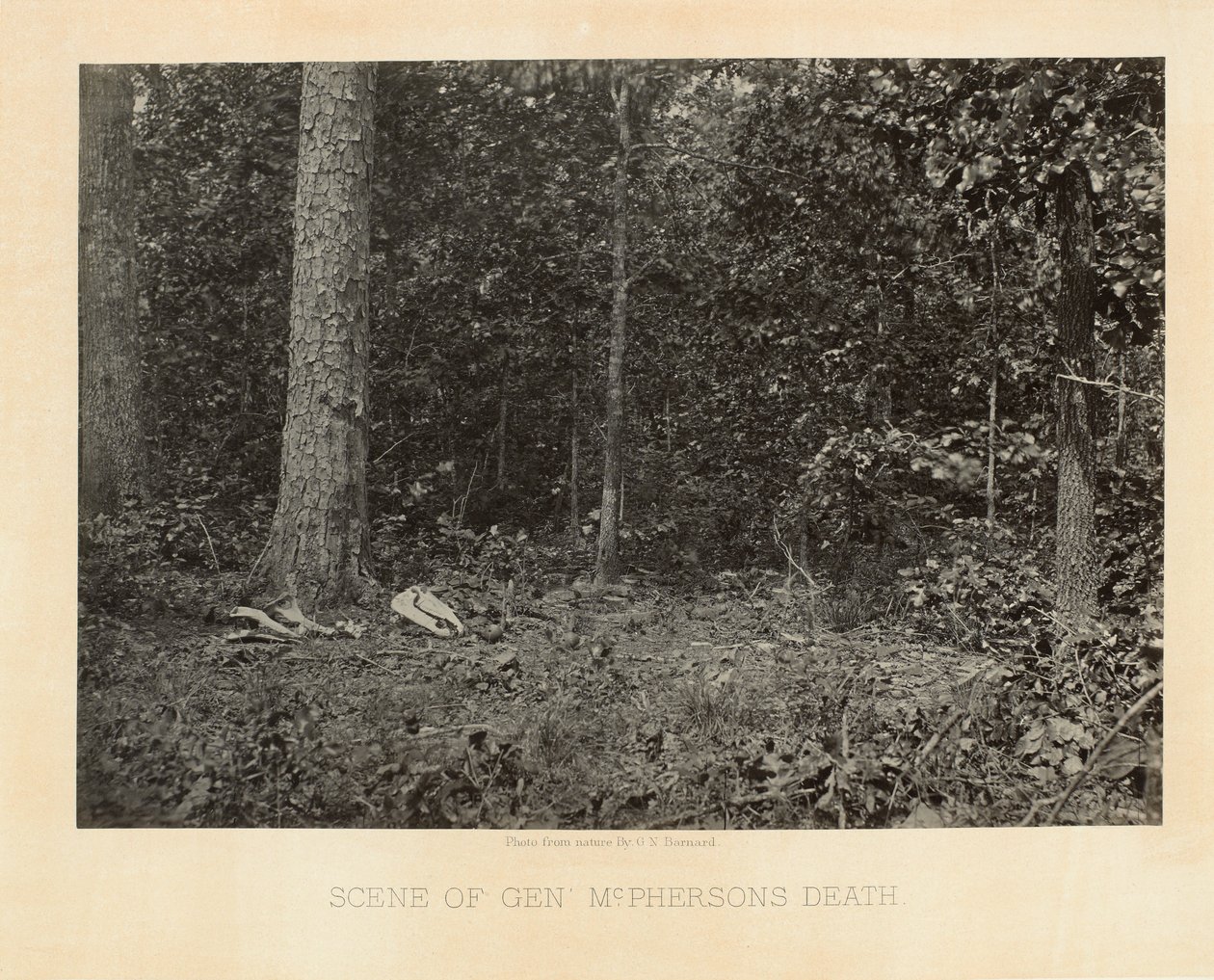 Cena da Morte do General McPherson, Geórgia, da Campanha Fotográfica do Sherman de George N. Barnard
