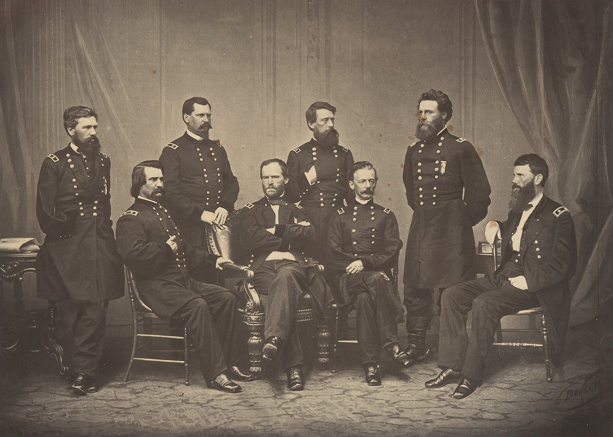 Sherman e seus generais, década de 1860. de George N. Barnard