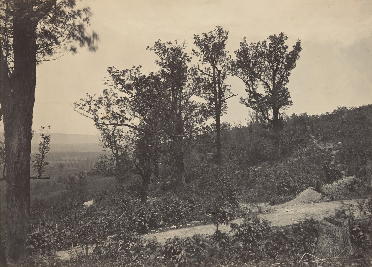 A crista de Mission Ridge, 1860. de George N. Barnard