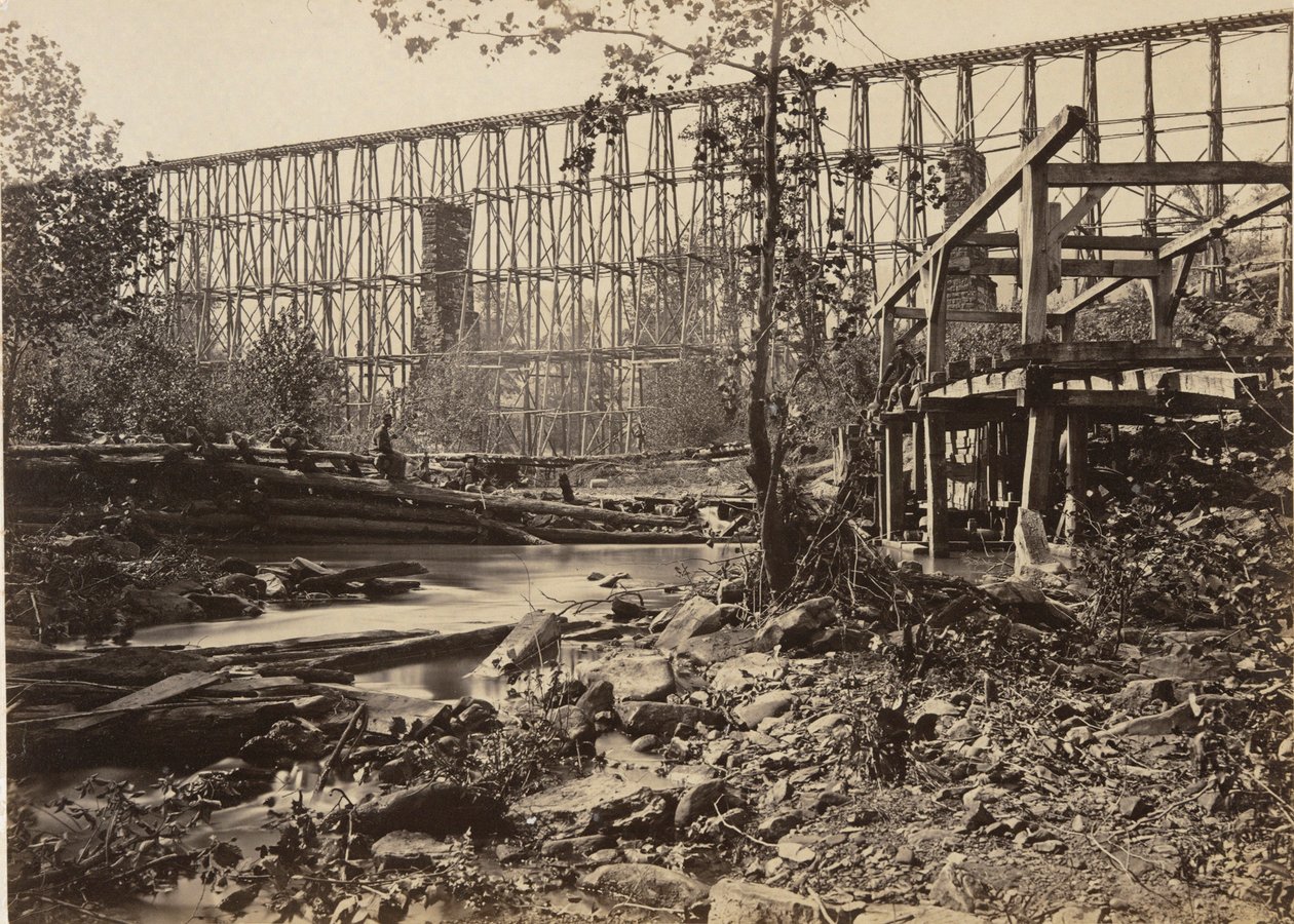 Ponte de cavalete em Whiteside de George N. Barnard