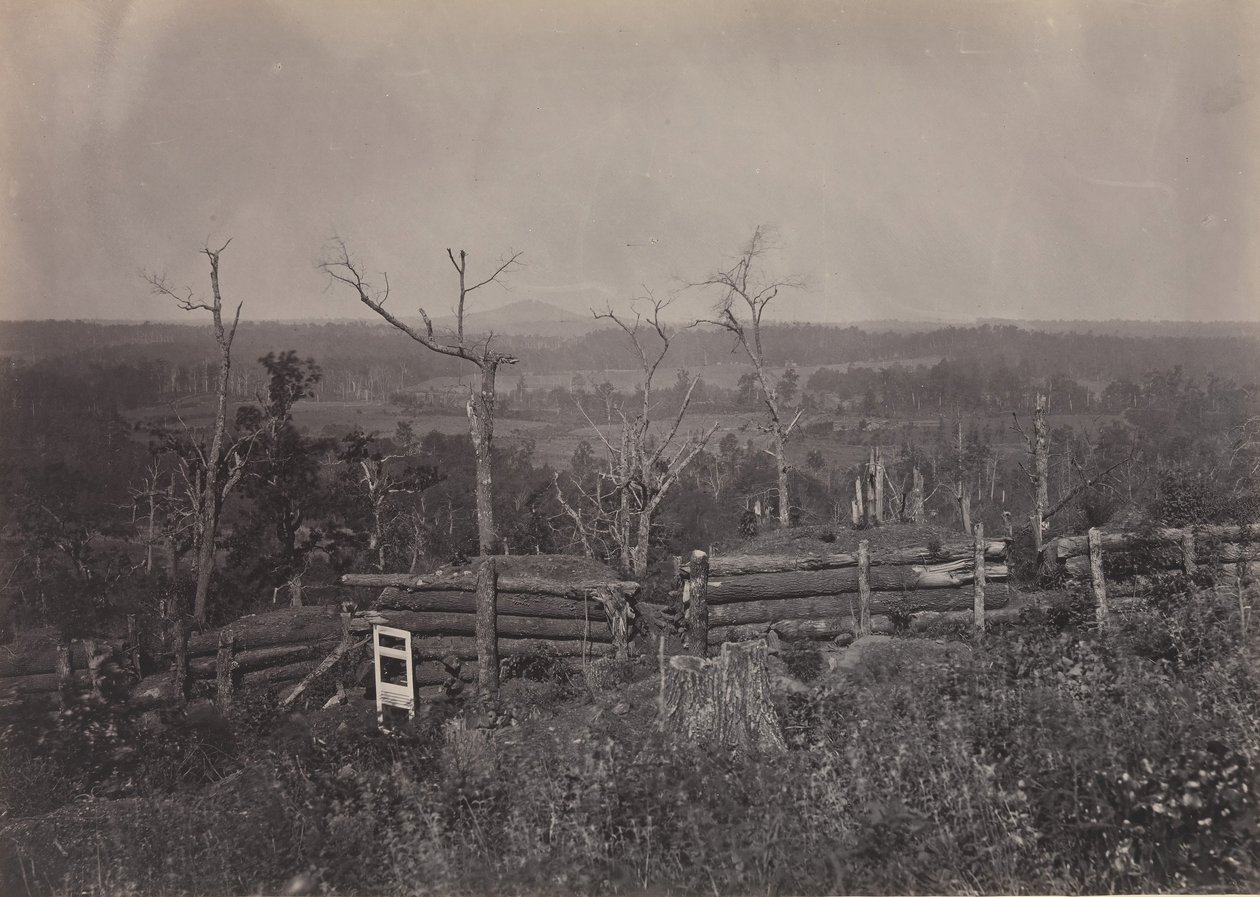 Vista da montanha Kenesaw, Geórgia, década de 1860. de George N. Barnard