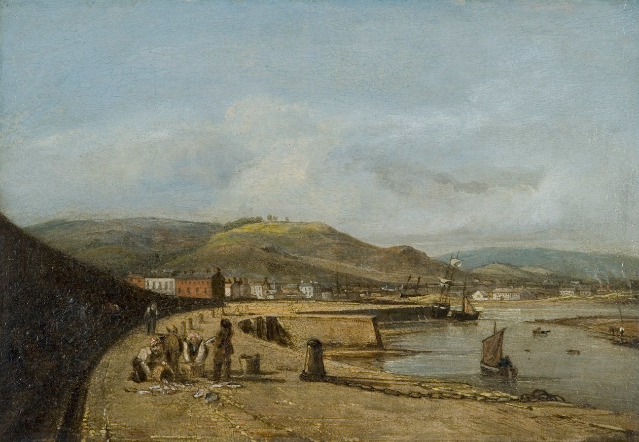 "Swansea from the west pier", 1820 de George Orleans De La Motte