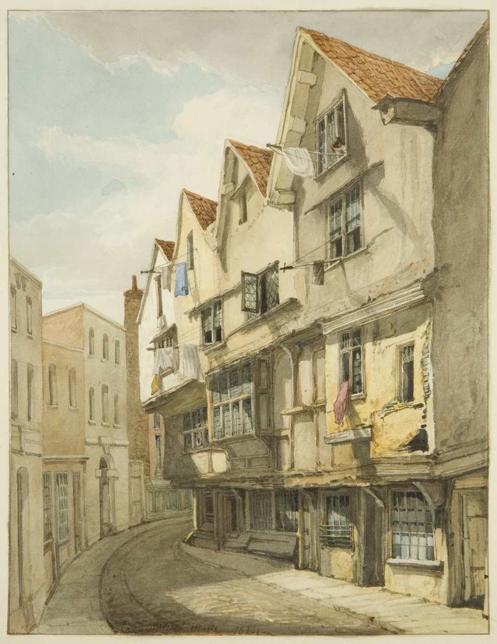 Baldwin Street (lápis e aquarela sobre papel) de George Orleans Delamotte