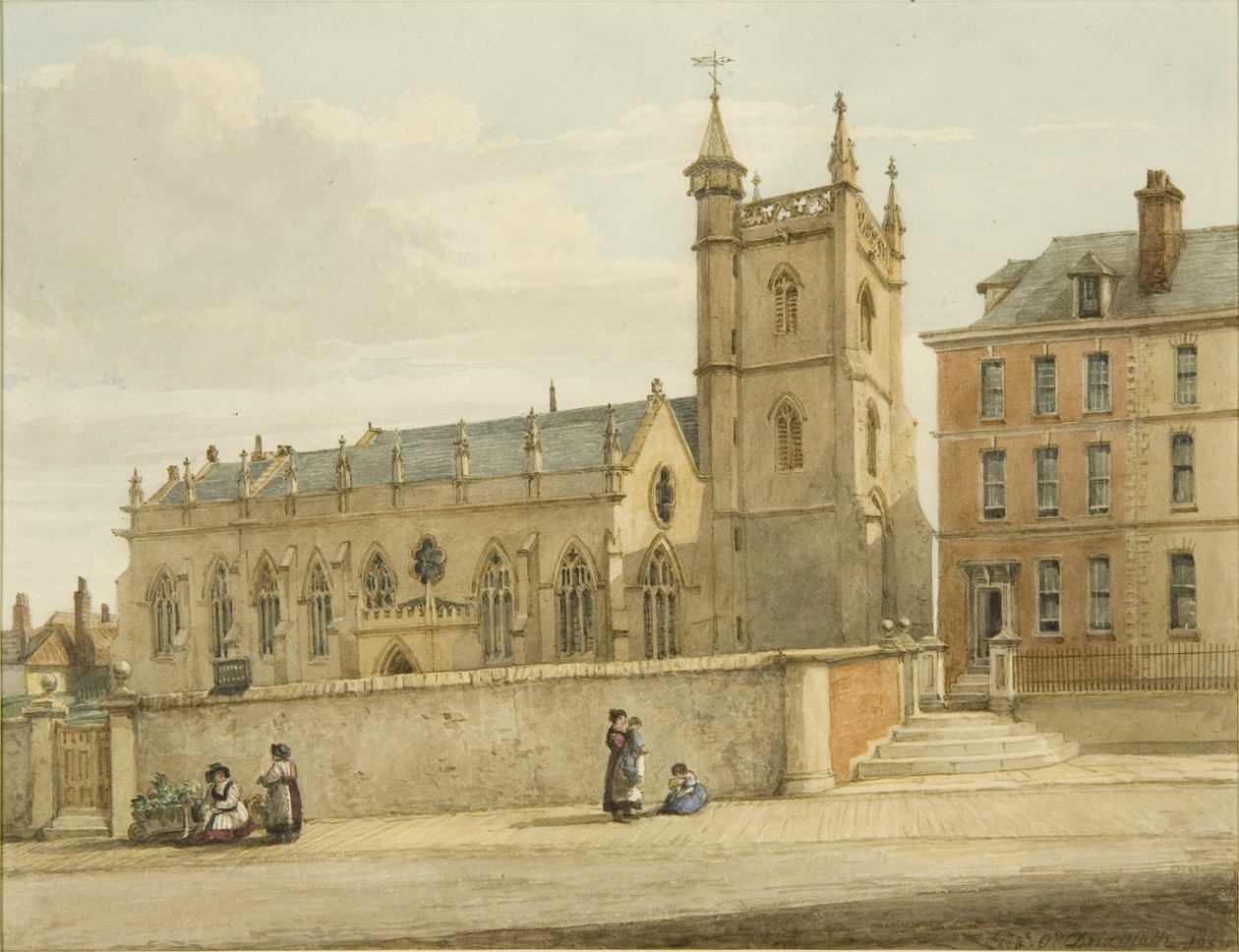 Igreja de Santo Agostinho (lápis e aguarela sobre papel) de George Orleans Delamotte