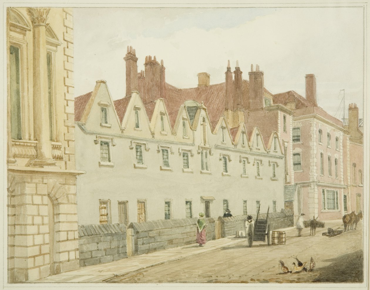Estufas de São Nicolau, King Street (lápis e aguarela sobre papel) de George Orleans Delamotte