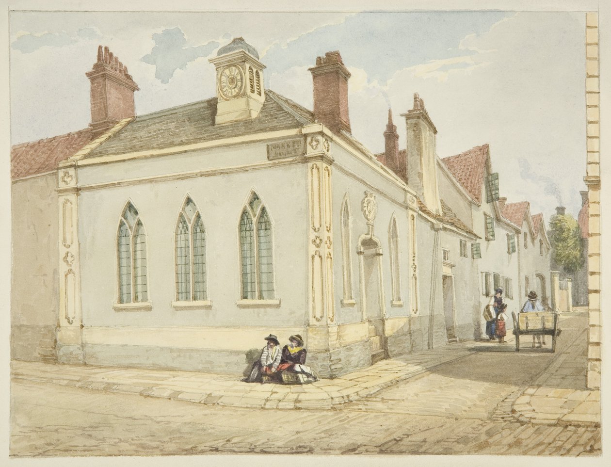 Trinity Chapel and Almshouse (lápis e aguarela sobre papel) de George Orleans Delamotte