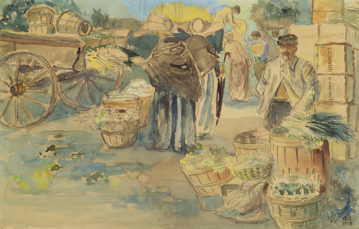 O mercado, Nova Orleans, 1918 de George Overbury Hart