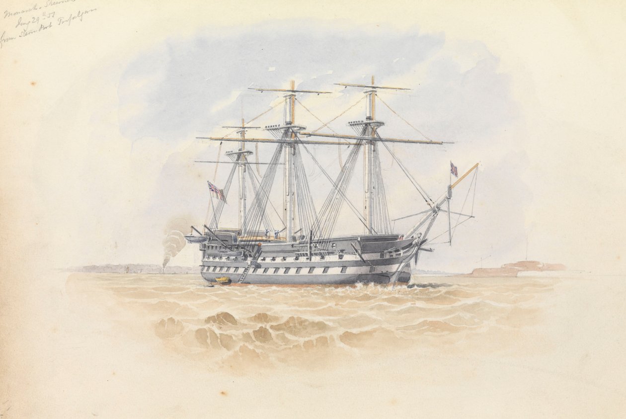 Monarch" em Sheerness a partir do "Trafalgar" 29 de janeiro de 1851 de George Pechell Mends