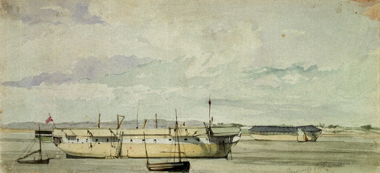 O "Shannon" como um casco em Sheerness, 4 de setembro de 1844 de George Pechell Mends