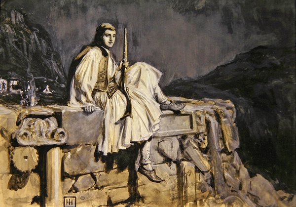 Guarda Grega (guache no papel) de George Percy Jacob Hood