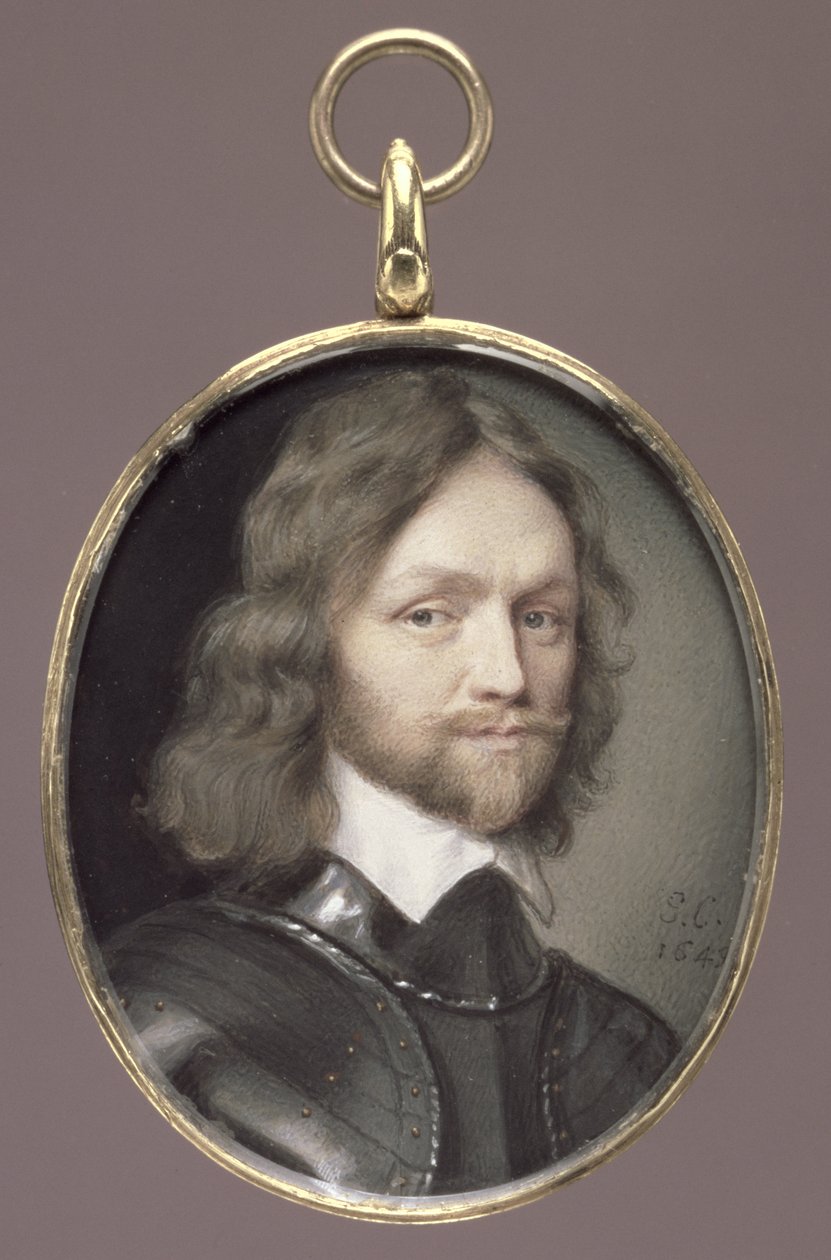 General Henry Ireton (1611-51) Parlamentar Geral e Senhor Deputado da Irlanda (wc de velino no cartão) de George Perfect Harding