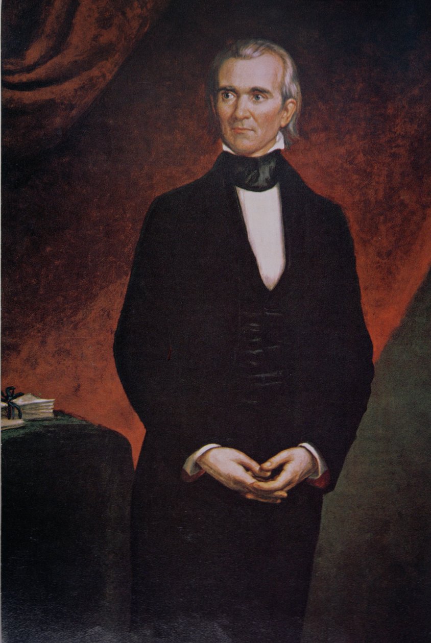 James Knox Polk (1795-1849) (litografia a cores) de George Peter Alexander (after) Healy
