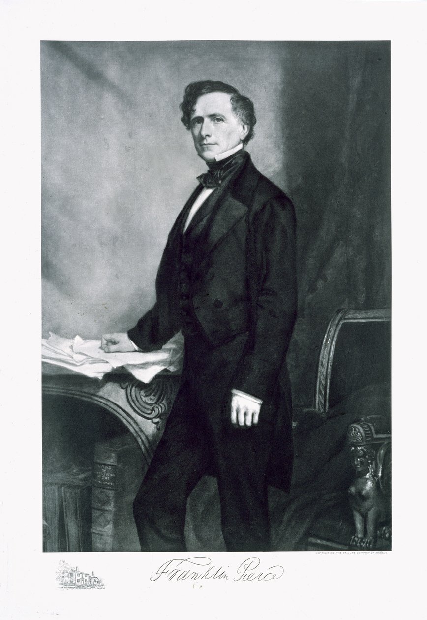 Franklin Pierce, 14º Presidente dos Estados Unidos da América, pub. 1901 (fotogravura) de George Peter Alexander Healy