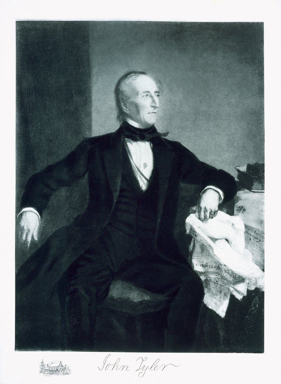 John Tyler, 10º Presidente dos Estados Unidos da América, pub. 1901 (fotogravura) (ver também 102588) de George Peter Alexander Healy