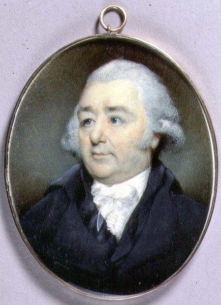 Retrato Miniatura de John Flaxman, c.1798 (aquarela sobre marfim) de George Place
