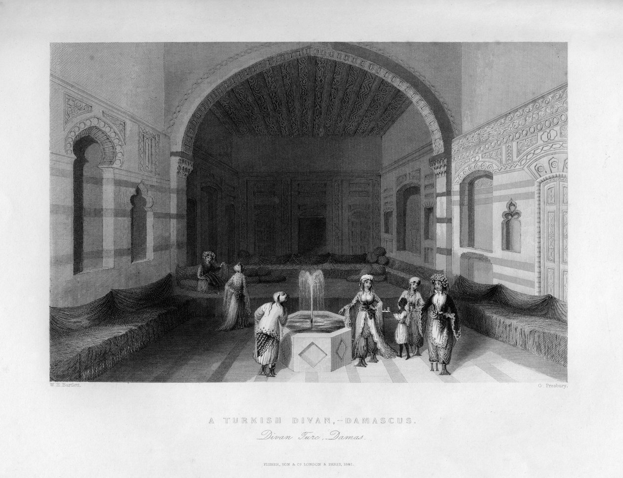 Um divã turco, Damasco, Síria, 1841. de George Presbury