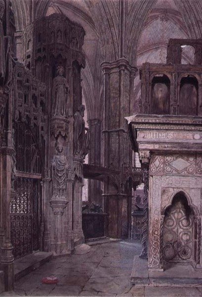 Eduardo, a Capela dos Confessores, Abadia de Westminster de George Price Boyce