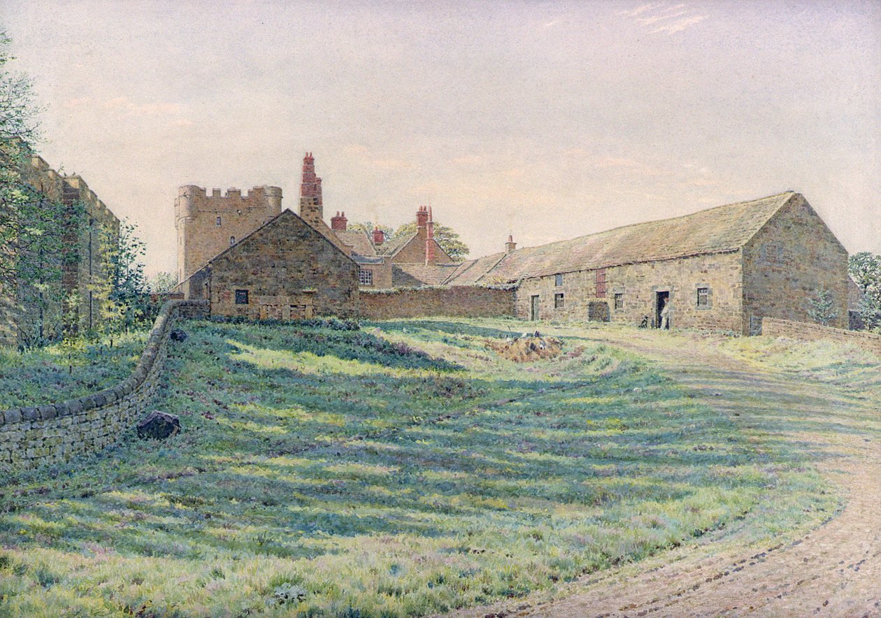 Castelo de Halton, Northumberland, aspecto oriental, século XIX (aquarela) de George Price Boyce