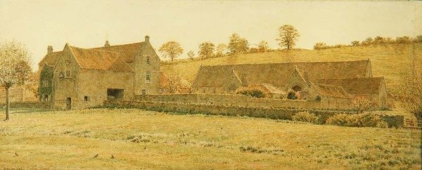 O Antigo Celeiro do Dízimo e Casa da Fazenda perto de Bradford-on-Avon de George Price Boyce